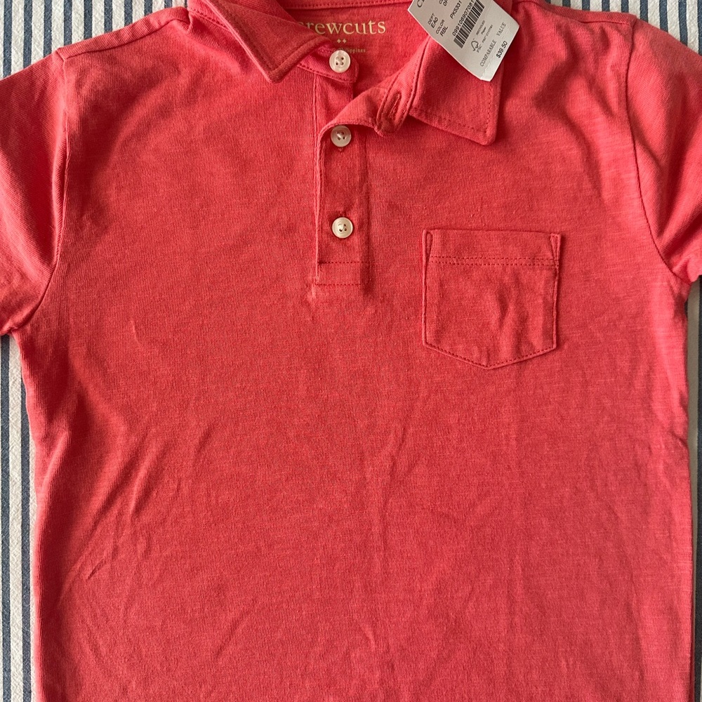 Boys coral polo by Crew Cuts